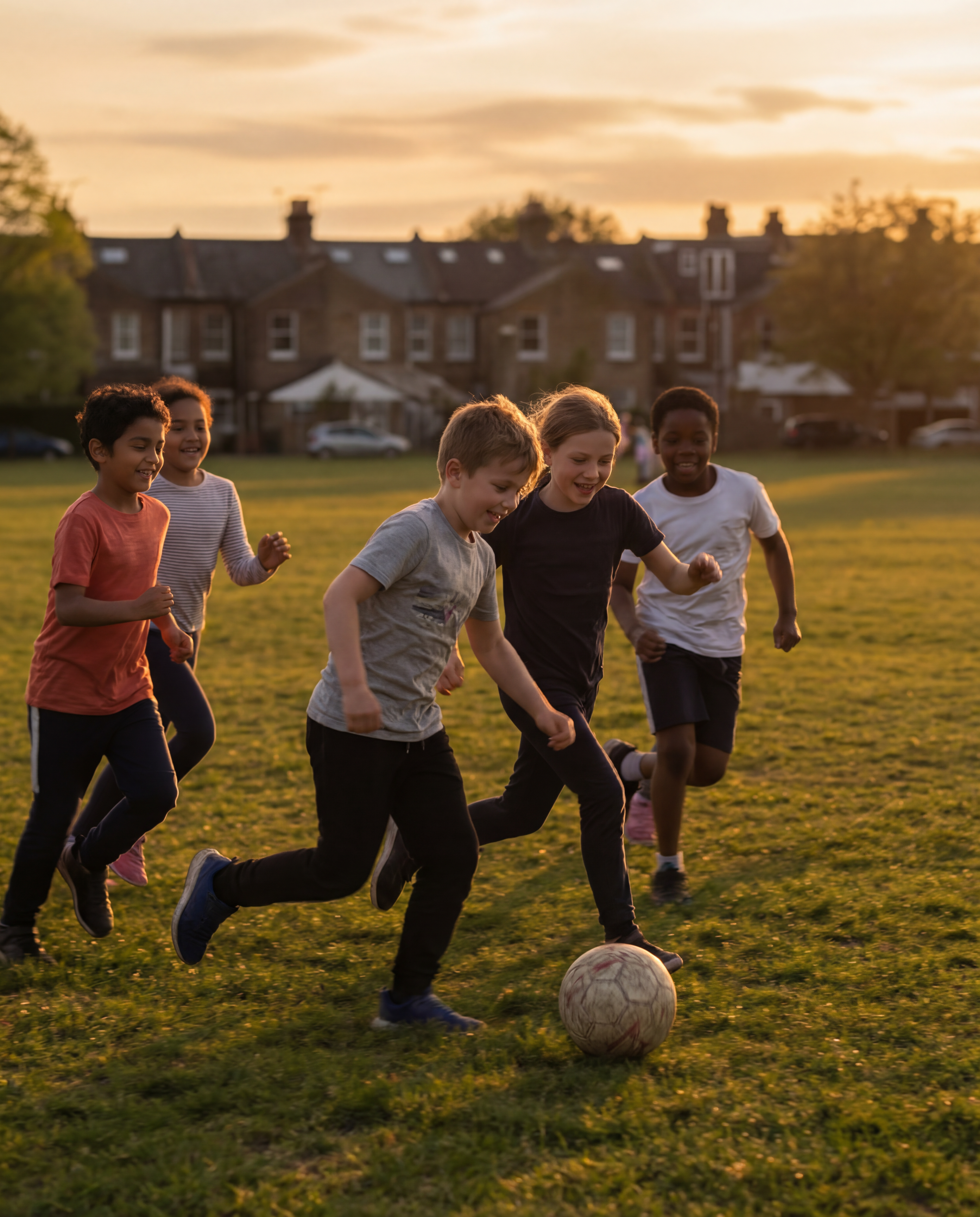 Kids playing football
